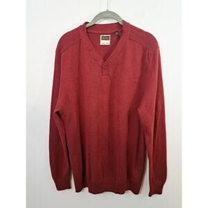E.T.A Men's Muted Red Long Sleeve Sweater V-neck Size Large EUC